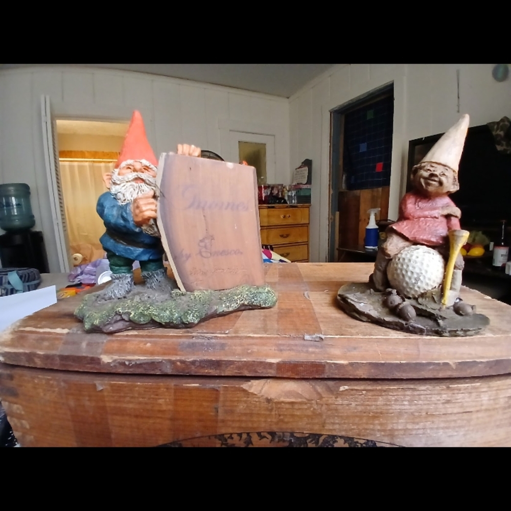 Charming Gnome Figurine Set - Orange and Green